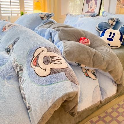 91家纺网 家纺一手货源 找家纺 （总）柒月家居 2023新款迪士尼雪花绒四件套