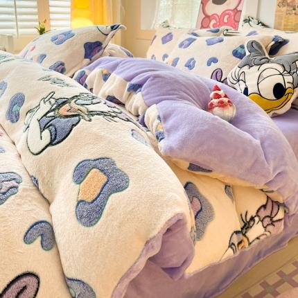 91家纺网 家纺一手货源 找家纺 （总）柒月家居 2023新款迪士尼雪花绒四件套