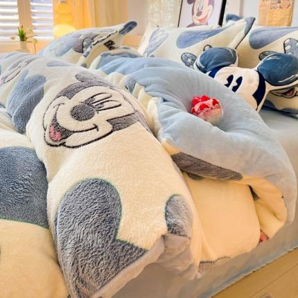 91家纺网 家纺一手货源 找家纺 （总）柒月家居 2023新款迪士尼雪花绒四件套