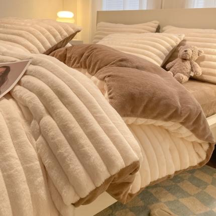 91家纺网 家纺一手货源 找家纺 （总）柒月家居 2023新款兔兔绒四件套