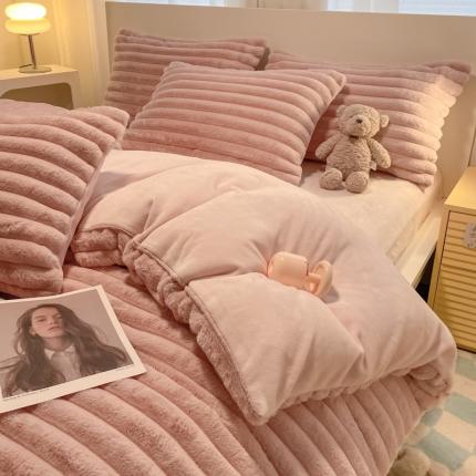 91家纺网 家纺一手货源 找家纺 （总）柒月家居 2023新款兔兔绒四件套