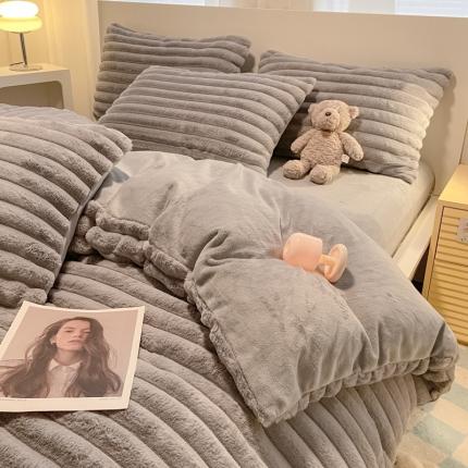 91家纺网 家纺一手货源 找家纺 （总）柒月家居 2023新款兔兔绒四件套