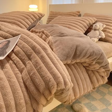 91家纺网 家纺一手货源 找家纺 （总）柒月家居 2023新款兔兔绒四件套