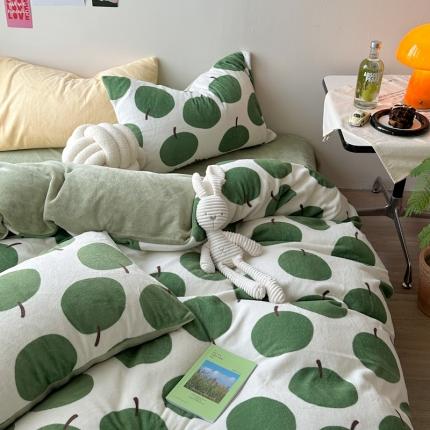 91家纺网 家纺一手货源 找家纺 柚子 2023新款牛奶绒四件套-小众混搭系列 果实