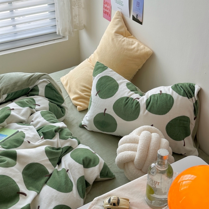 91家纺网 家纺一手货源 找家纺 柚子 2023新款牛奶绒四件套-小众混搭系列 果实