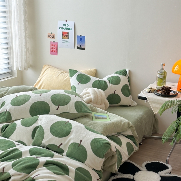 91家纺网 家纺一手货源 找家纺 柚子 2023新款牛奶绒四件套-小众混搭系列 果实