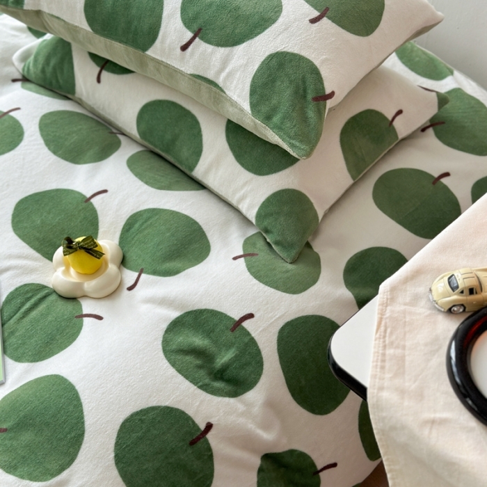 91家纺网 家纺一手货源 找家纺 柚子 2023新款牛奶绒四件套-小众混搭系列 果实