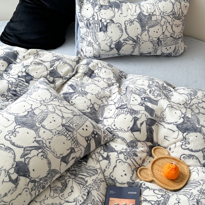 91家纺网 家纺一手货源 找家纺 柚子 2023新款牛奶绒四件套-小众混搭系列 乐园