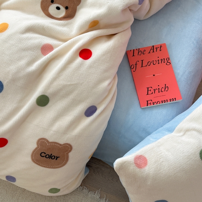 91家纺网 家纺一手货源 找家纺 柚子 2023新款牛奶绒四件套-小众混搭系列 趣多多