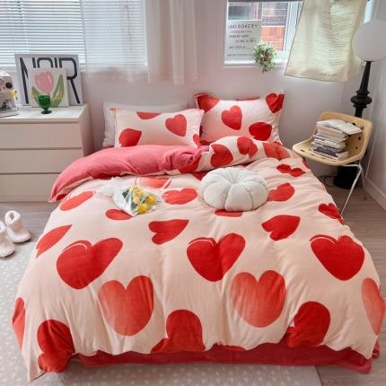 91家纺网 家纺一手货源 找家纺 （总）柚子 2023新款牛奶绒四件套-小清新系列