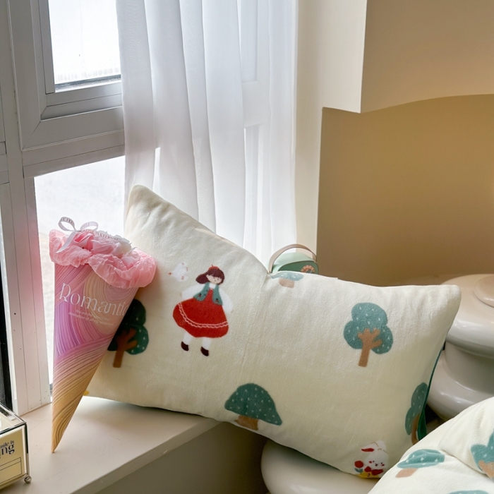 91家纺网 家纺一手货源 找家纺 （总）柚子 2023新款牛奶绒四件套-小清新系列