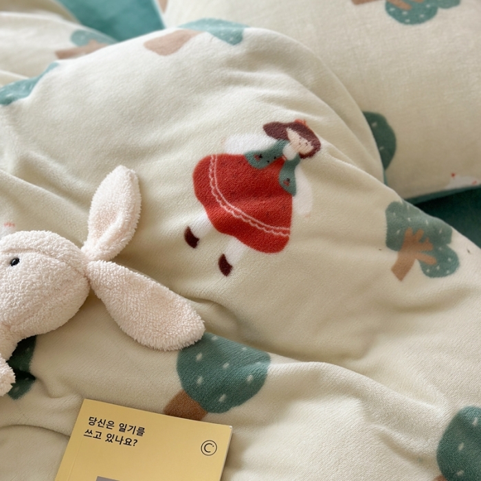 91家纺网 家纺一手货源 找家纺 （总）柚子 2023新款牛奶绒四件套-小清新系列