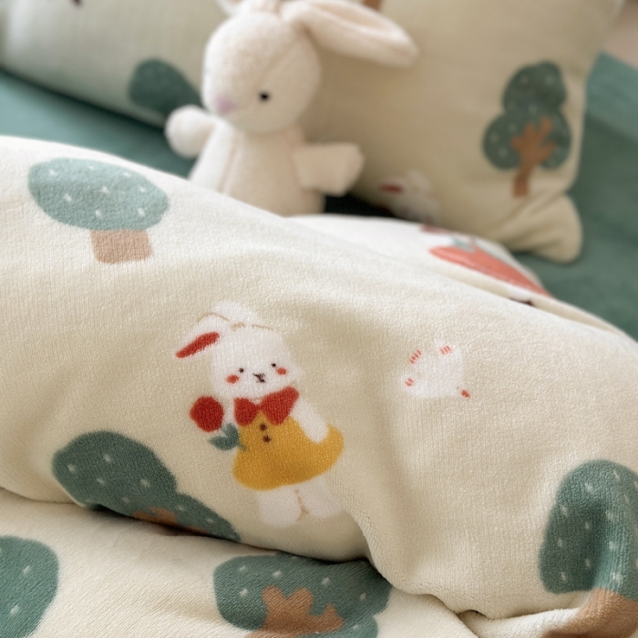 91家纺网 家纺一手货源 找家纺 （总）柚子 2023新款牛奶绒四件套-小清新系列