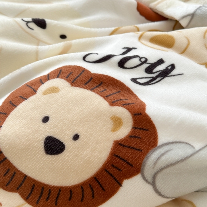 91家纺网 家纺一手货源 找家纺 柚子 2023新款牛奶绒四件套-小清新系列 动物之家