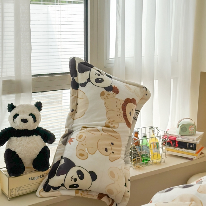 91家纺网 家纺一手货源 找家纺 柚子 2023新款牛奶绒四件套-小清新系列 动物之家