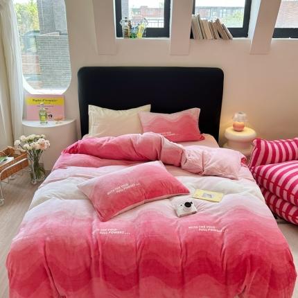 91家纺网 家纺一手货源 找家纺 柚子 2023新款牛奶绒四件套-时尚系列 晨曦