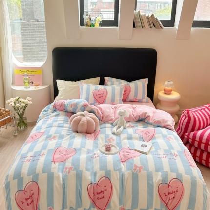 91家纺网 家纺一手货源 找家纺 柚子 2023新款牛奶绒四件套-时尚系列 妙恋