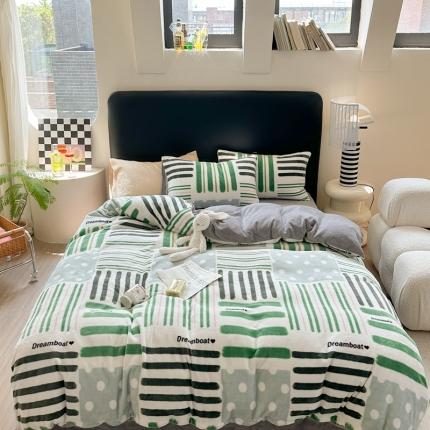 91家纺网 家纺一手货源 找家纺 （总）柚子 2023新款牛奶绒四件套-时尚系列