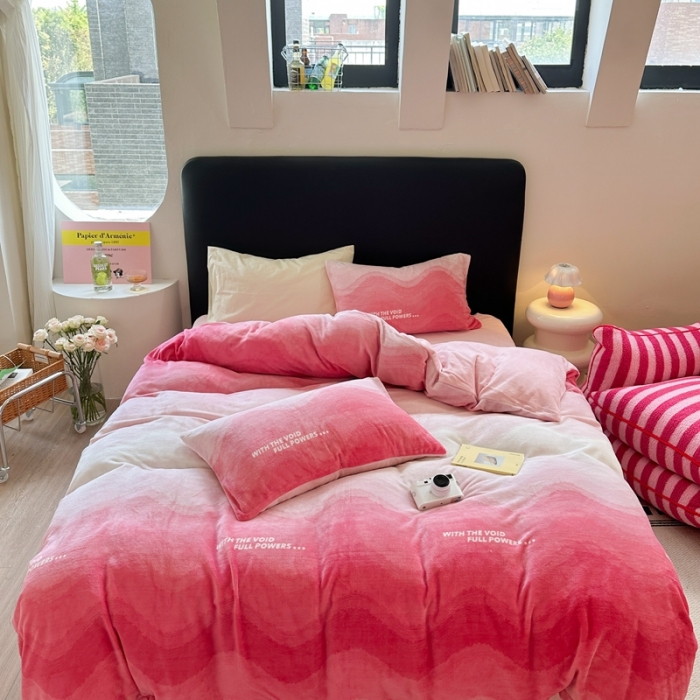 91家纺网 家纺一手货源 找家纺 柚子 2023新款牛奶绒四件套-时尚系列 晨曦