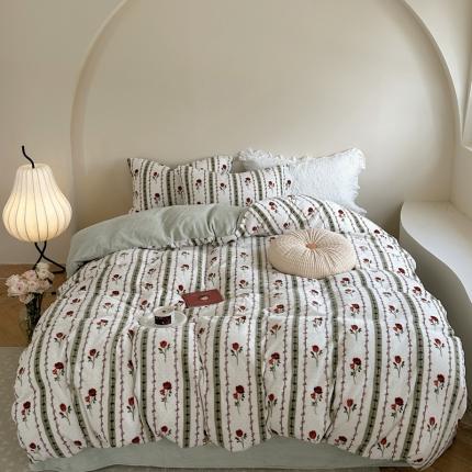 91家纺网 家纺一手货源 找家纺 （总）柚子 2023新款牛奶绒四件套-复古花卉系列