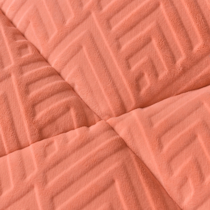 91家纺网 家纺一手货源 找家纺 南北家居 2024新款牛奶绒羊羔绒纯色加厚保暖冬被 落日橙