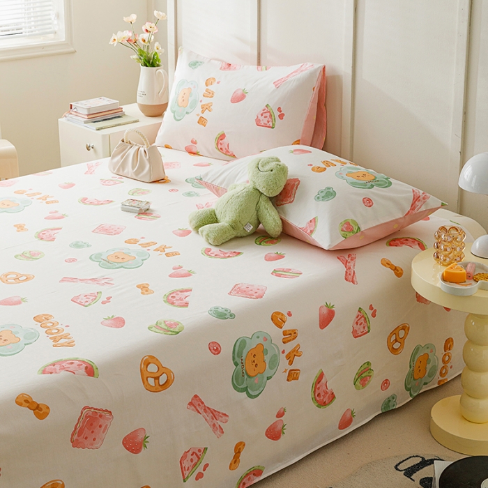 91家纺网 家纺一手货源 找家纺 麦伦 2023新款全棉单品A版单床单床笠-单床单 单品床单-草莓果干