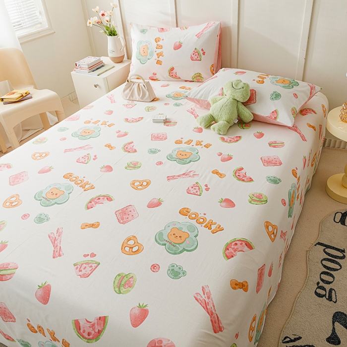 91家纺网 家纺一手货源 找家纺 麦伦 2023新款全棉单品A版单床单床笠-单床单 单品床单-草莓果干