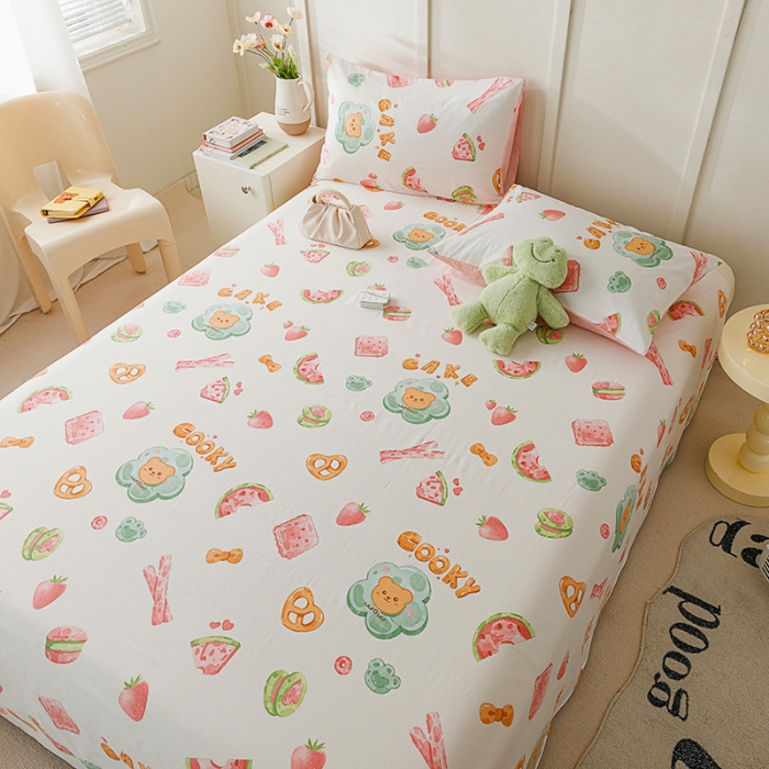 91家纺网 家纺一手货源 找家纺 麦伦 2023新款全棉单品A版单床单床笠-单床单 单品床单-草莓果干