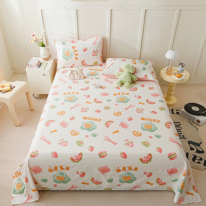 91家纺网 家纺一手货源 找家纺 麦伦 2023新款全棉单品A版单床单床笠-单床单 单品床单-草莓果干