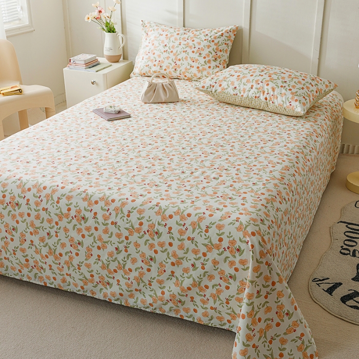 91家纺网 家纺一手货源 找家纺 麦伦 2023新款全棉单品A版单床单床笠-单床单 单品床单-花千朵