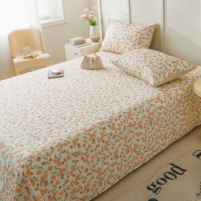 91家纺网 家纺一手货源 找家纺 麦伦 2023新款全棉单品A版单床单床笠-单床单 单品床单-花千朵