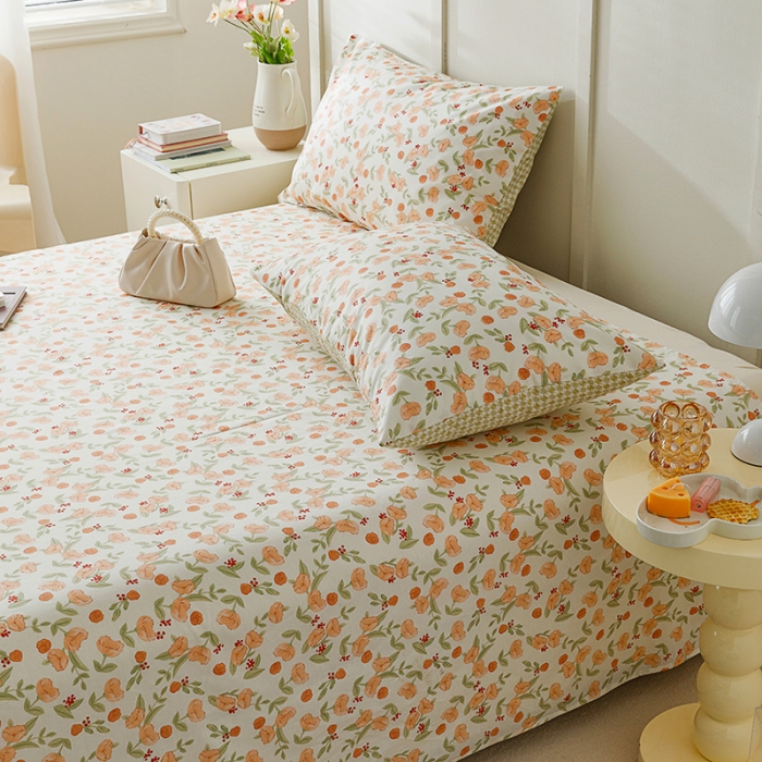 91家纺网 家纺一手货源 找家纺 麦伦 2023新款全棉单品A版单床单床笠-单床单 单品床单-花千朵