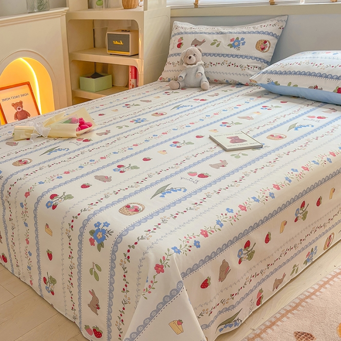 91家纺网 家纺一手货源 找家纺 麦伦 2023新款全棉单品A版单床单床笠-单床单 单品床单-浆果小兔