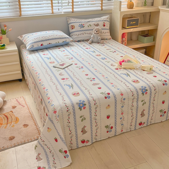 91家纺网 家纺一手货源 找家纺 麦伦 2023新款全棉单品A版单床单床笠-单床单 单品床单-浆果小兔