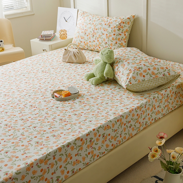 91家纺网 家纺一手货源 找家纺 麦伦 2023新款全棉单品A版单床单床笠-单床笠 单品床笠-花千朵