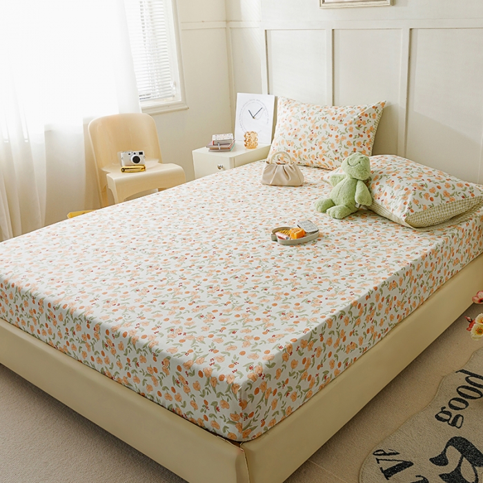 91家纺网 家纺一手货源 找家纺 麦伦 2023新款全棉单品A版单床单床笠-单床笠 单品床笠-花千朵