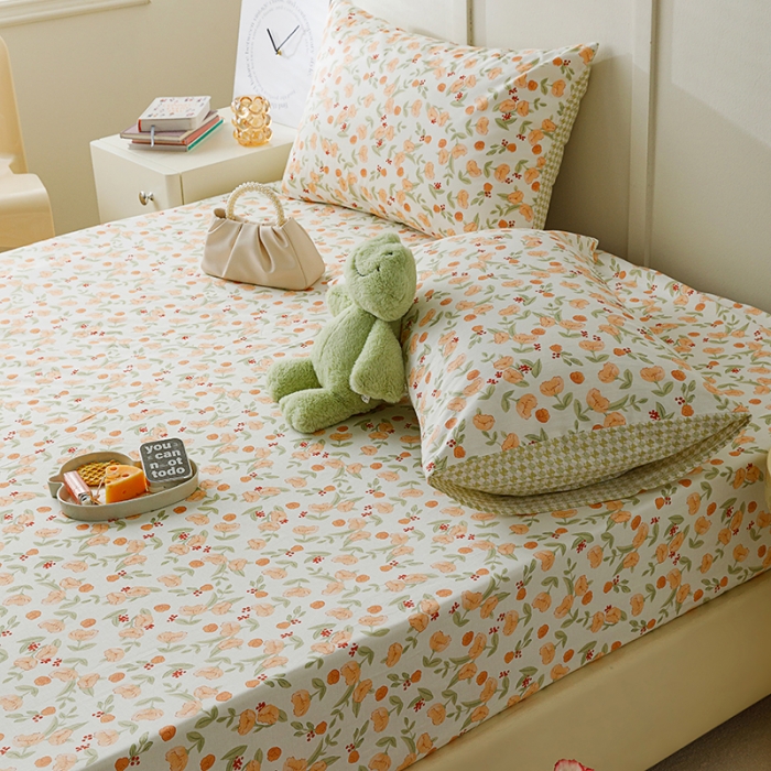 91家纺网 家纺一手货源 找家纺 麦伦 2023新款全棉单品A版单床单床笠-单床笠 单品床笠-花千朵