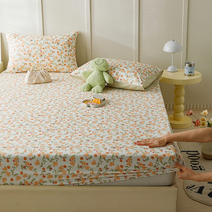 91家纺网 家纺一手货源 找家纺 麦伦 2023新款全棉单品A版单床单床笠-单床笠 单品床笠-花千朵