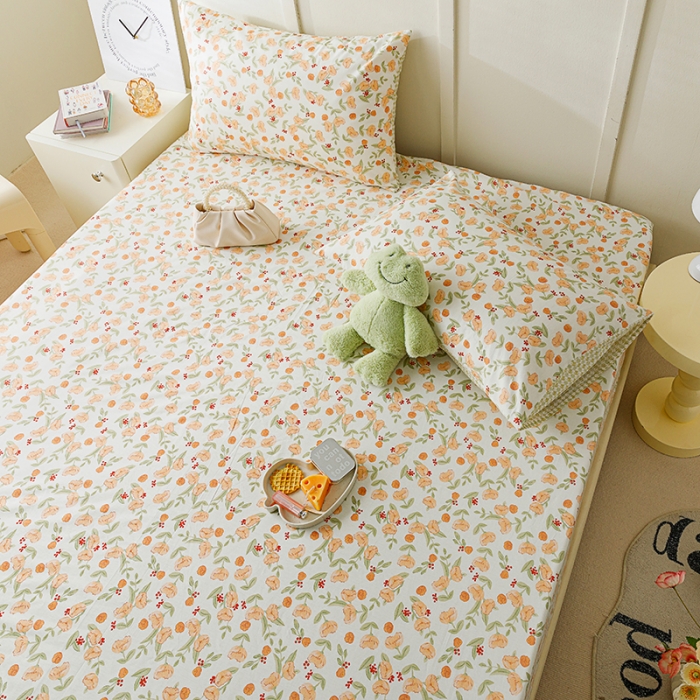 91家纺网 家纺一手货源 找家纺 麦伦 2023新款全棉单品A版单床单床笠-单床笠 单品床笠-花千朵