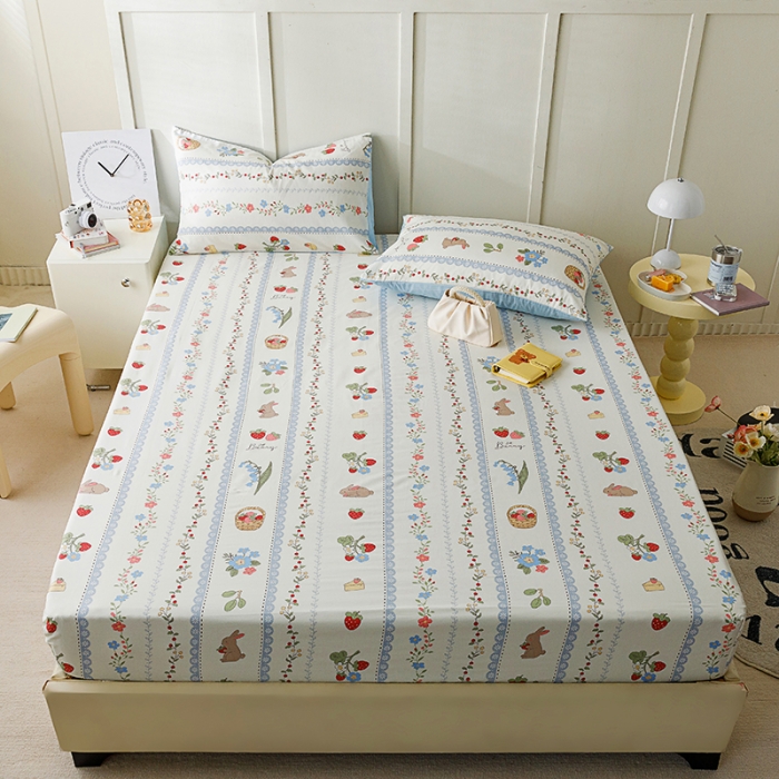 91家纺网 家纺一手货源 找家纺 麦伦 2023新款全棉单品A版单床单床笠-单床笠 单品床笠-浆果小兔