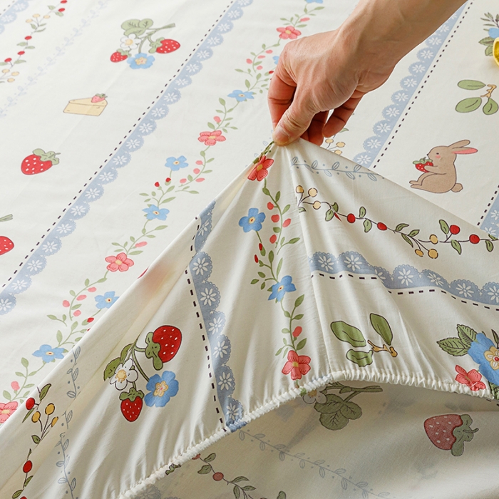 91家纺网 家纺一手货源 找家纺 麦伦 2023新款全棉单品A版单床单床笠-单床笠 单品床笠-浆果小兔