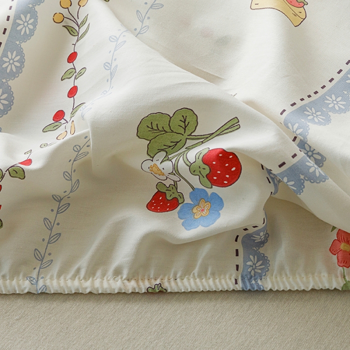 91家纺网 家纺一手货源 找家纺 麦伦 2023新款全棉单品A版单床单床笠-单床笠 单品床笠-浆果小兔