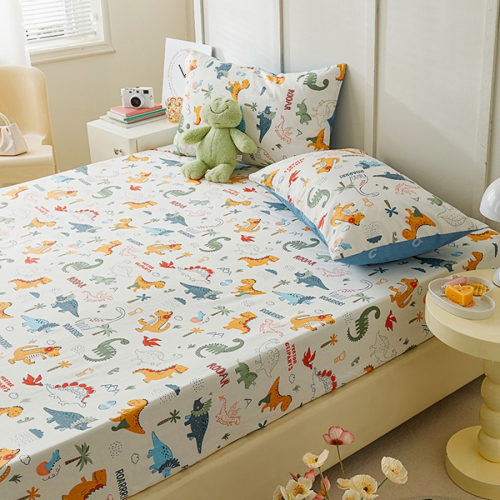 91家纺网 家纺一手货源 找家纺 麦伦 2023新款全棉单品A版单床单床笠-单床笠 单品床笠-恐龙幻想