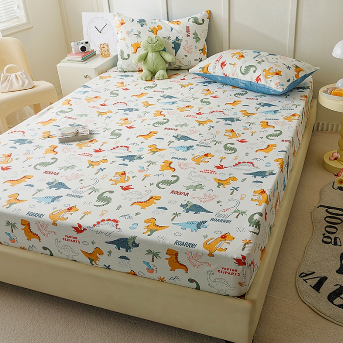 91家纺网 家纺一手货源 找家纺 麦伦 2023新款全棉单品A版单床单床笠-单床笠 单品床笠-恐龙幻想