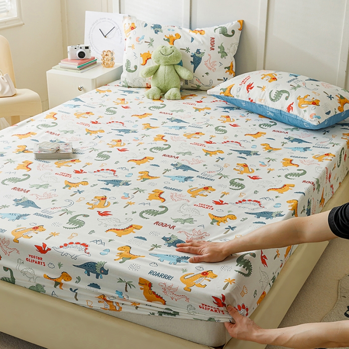 91家纺网 家纺一手货源 找家纺 麦伦 2023新款全棉单品A版单床单床笠-单床笠 单品床笠-恐龙幻想