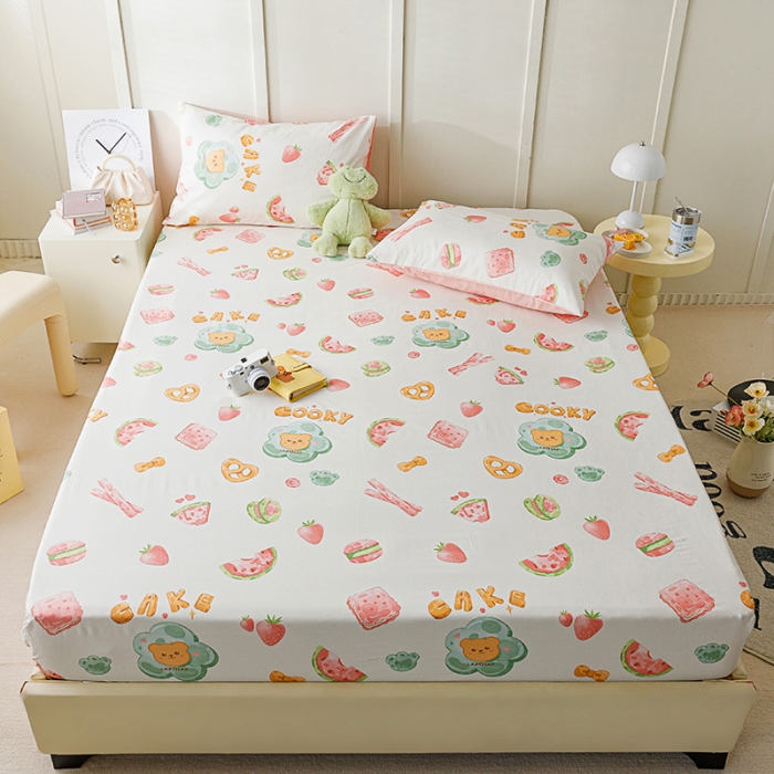 91家纺网 家纺一手货源 找家纺 麦伦 2023新款全棉单品A版单床单床笠-单床笠单床笠-草莓果干