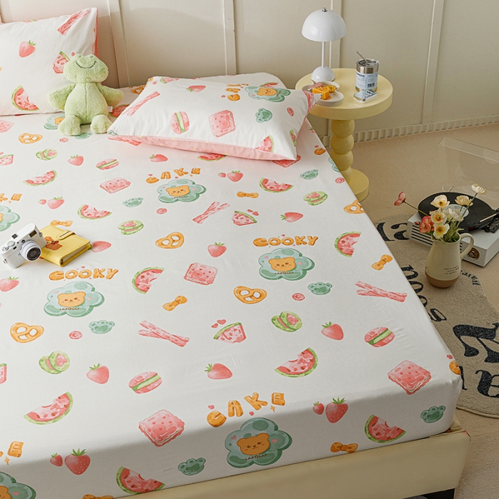 91家纺网 家纺一手货源 找家纺 麦伦 2023新款全棉单品A版单床单床笠-单床笠单床笠-草莓果干