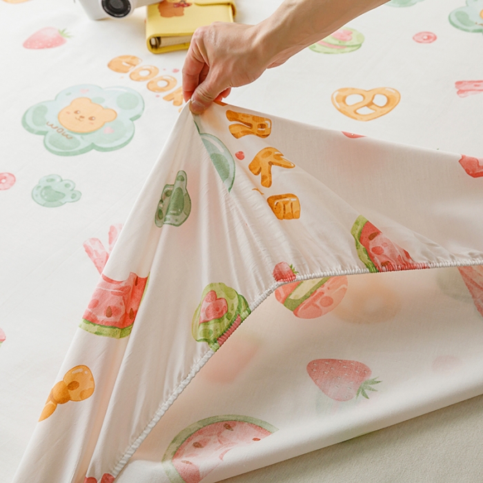 91家纺网 家纺一手货源 找家纺 麦伦 2023新款全棉单品A版单床单床笠-单床笠单床笠-草莓果干