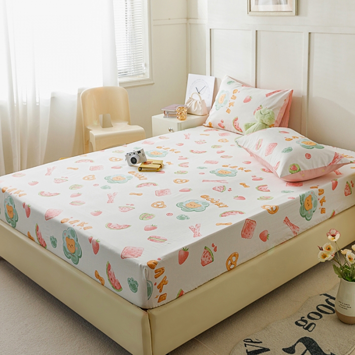 91家纺网 家纺一手货源 找家纺 麦伦 2023新款全棉单品A版单床单床笠-单床笠单床笠-草莓果干