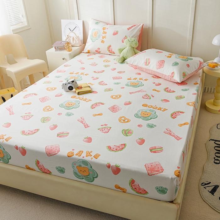 91家纺网 家纺一手货源 找家纺 麦伦 2023新款全棉单品A版单床单床笠-单床笠单床笠-草莓果干